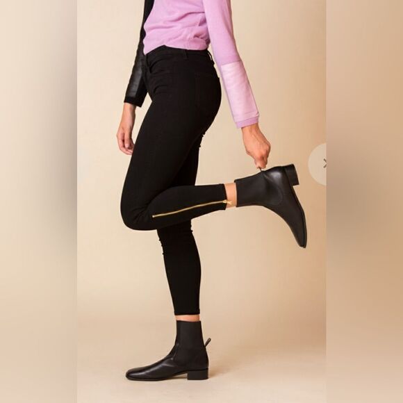 L’agence NWT Sabine Black High Rise Stretch Skinny Jeans Ankle Zipper Detail 25 - Picture 1 of 11